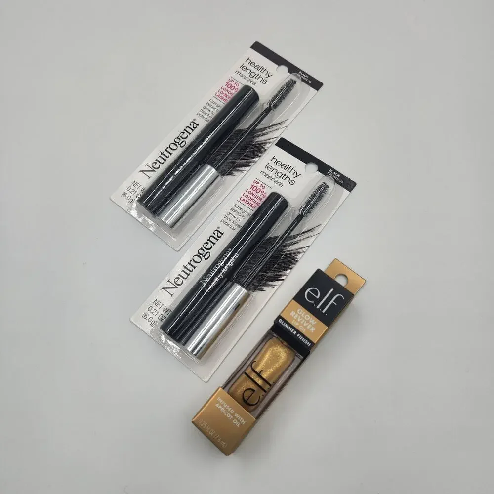 Neutrogena Healthy Lengths Mascara (2 Pack) Brown Black and Free e.l.f. Lip Oil